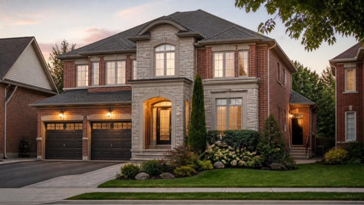 Detached brick and stone family home in a Mississauga suburb